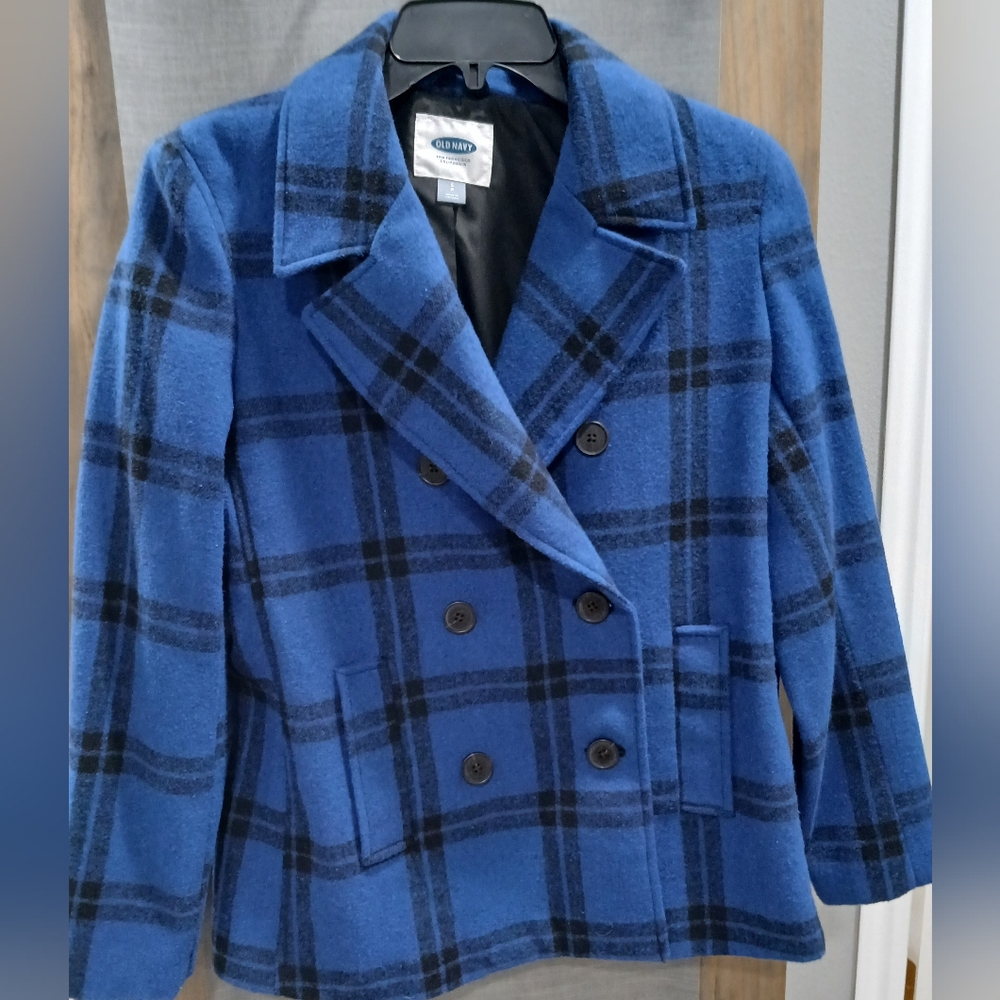 Old Navy Blue Plaid Women's Jacket
